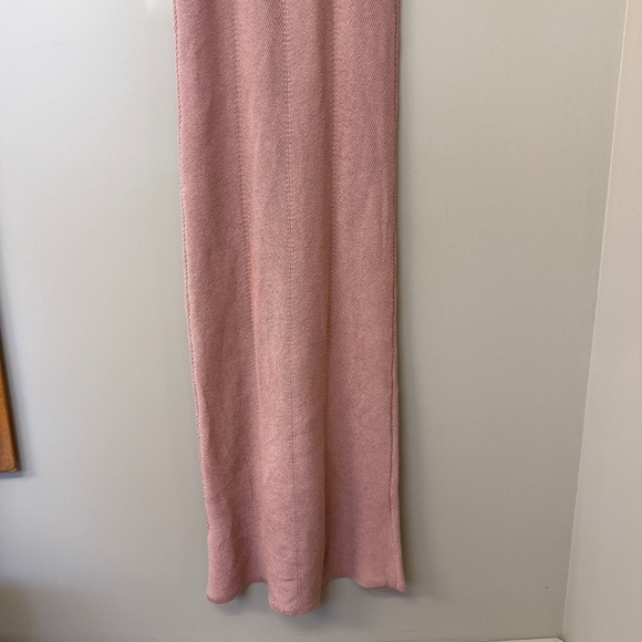 FRESHMAN 1996 Soft Pink Ribbed Knit Tank Dress Midi Sleeveless size Small 90s - Picture 7 of 10